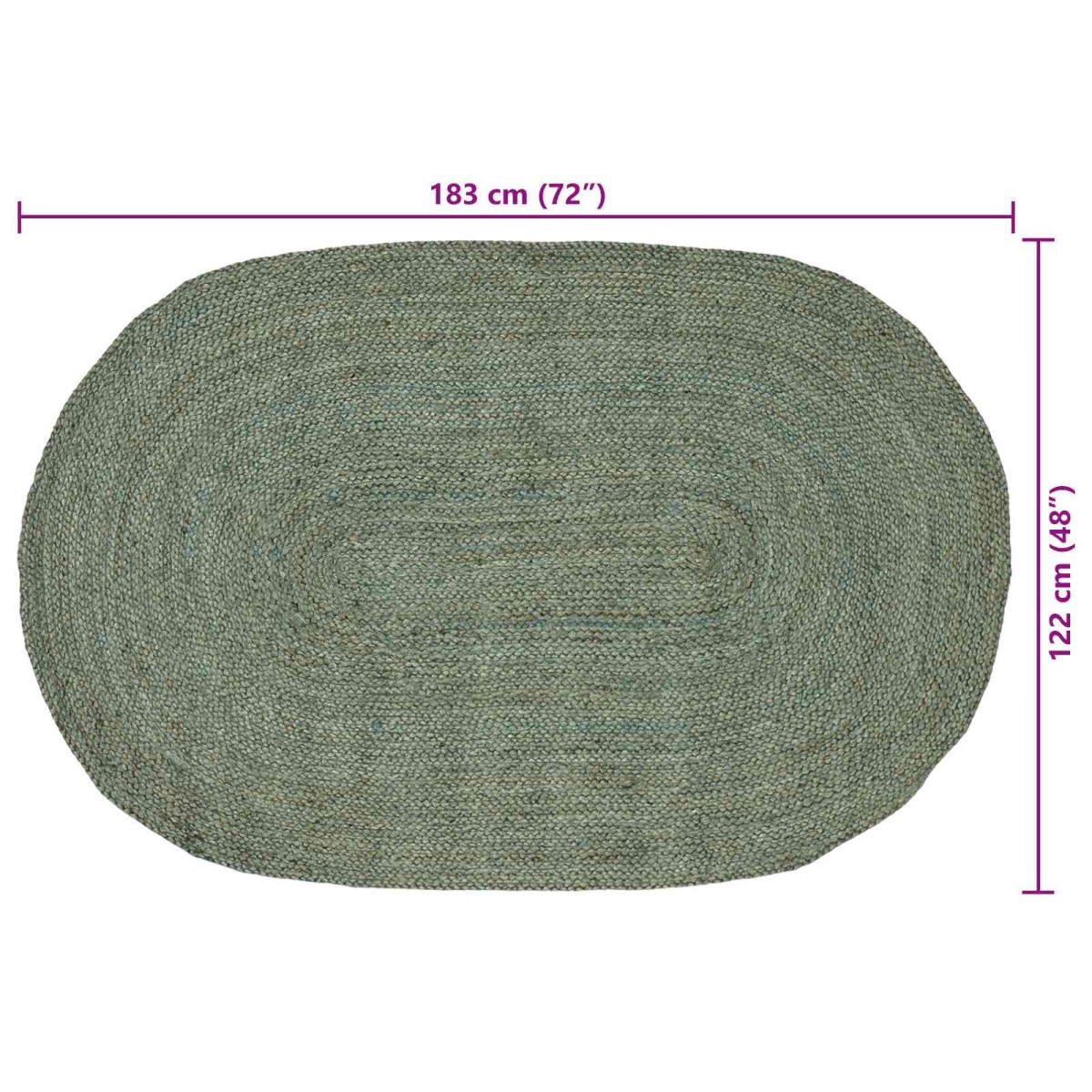 vidaXL Χαλιά χώρου Λαδί 122 x 183 cm Γιούτα