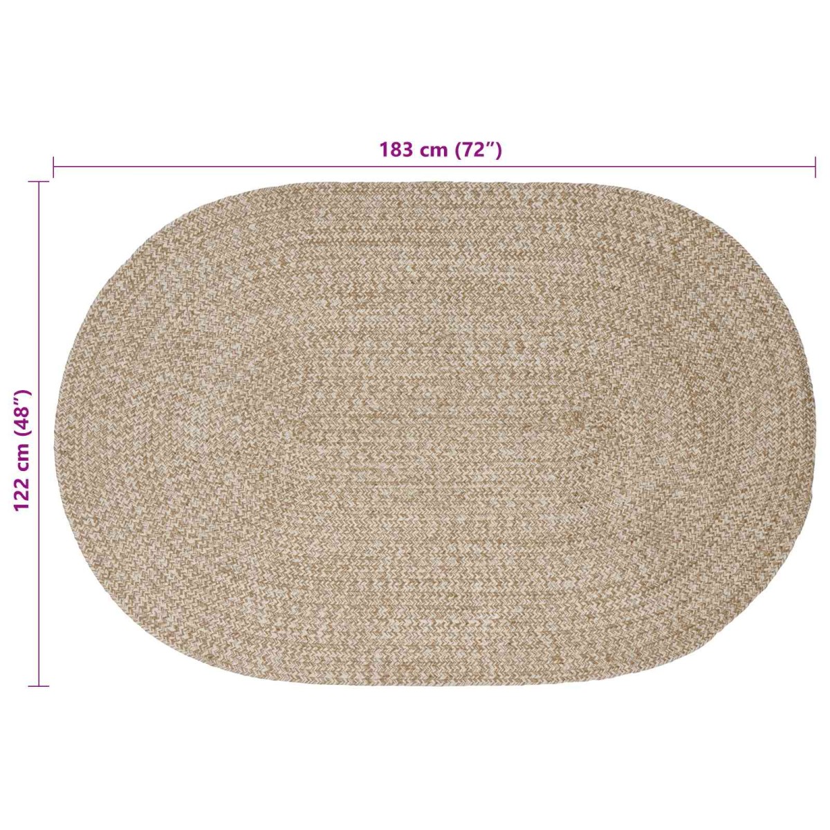 vidaXL Χαλιά χώρου Λευκό 122 x 183 cm Γιούτα