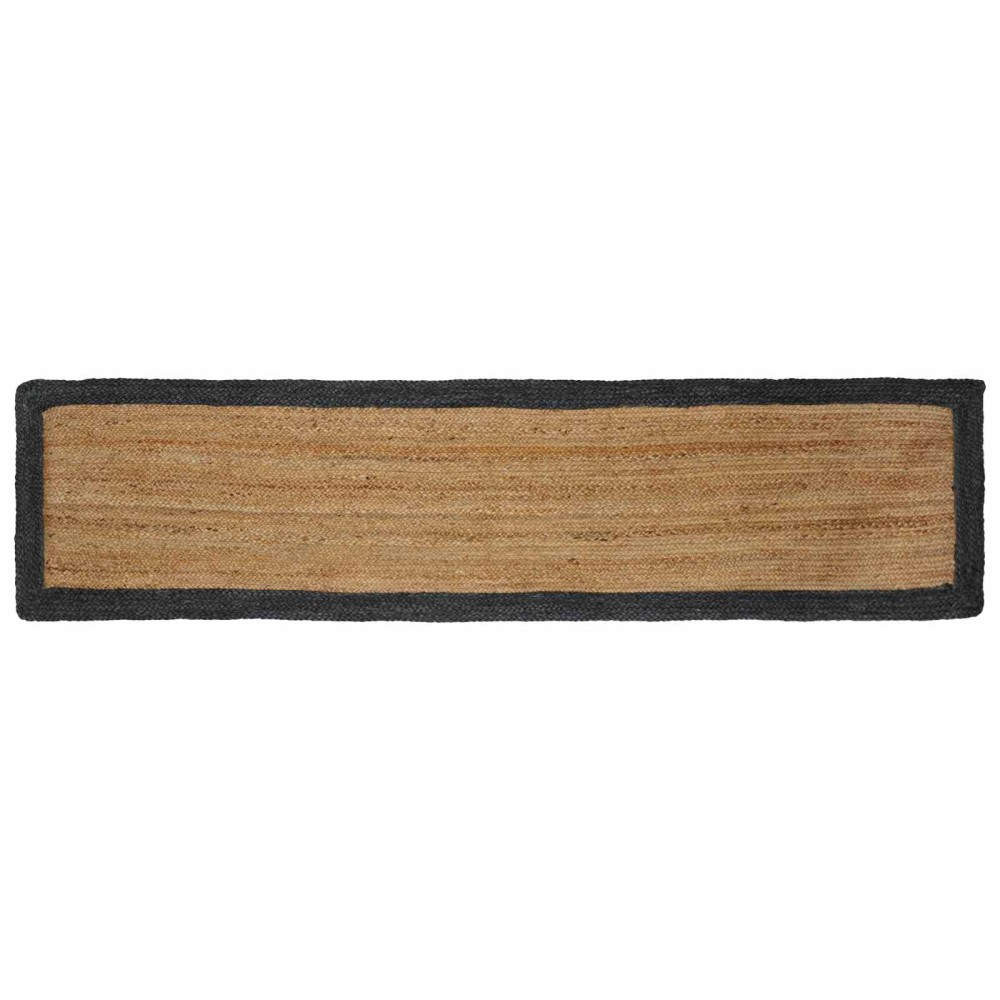 vidaXL Χαλιά χώρου Φυσικό και Σκούρο Γκρι 60 x 200 cm Γιούτα