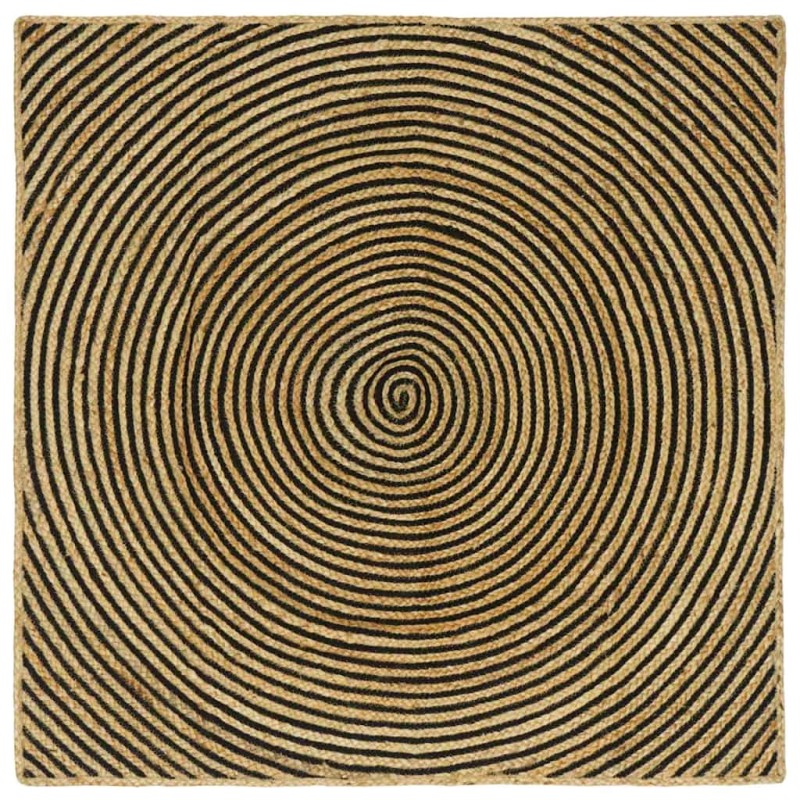 vidaXL Χαλιά χώρου Μαύρο 120 x 120 cm Γιούτα