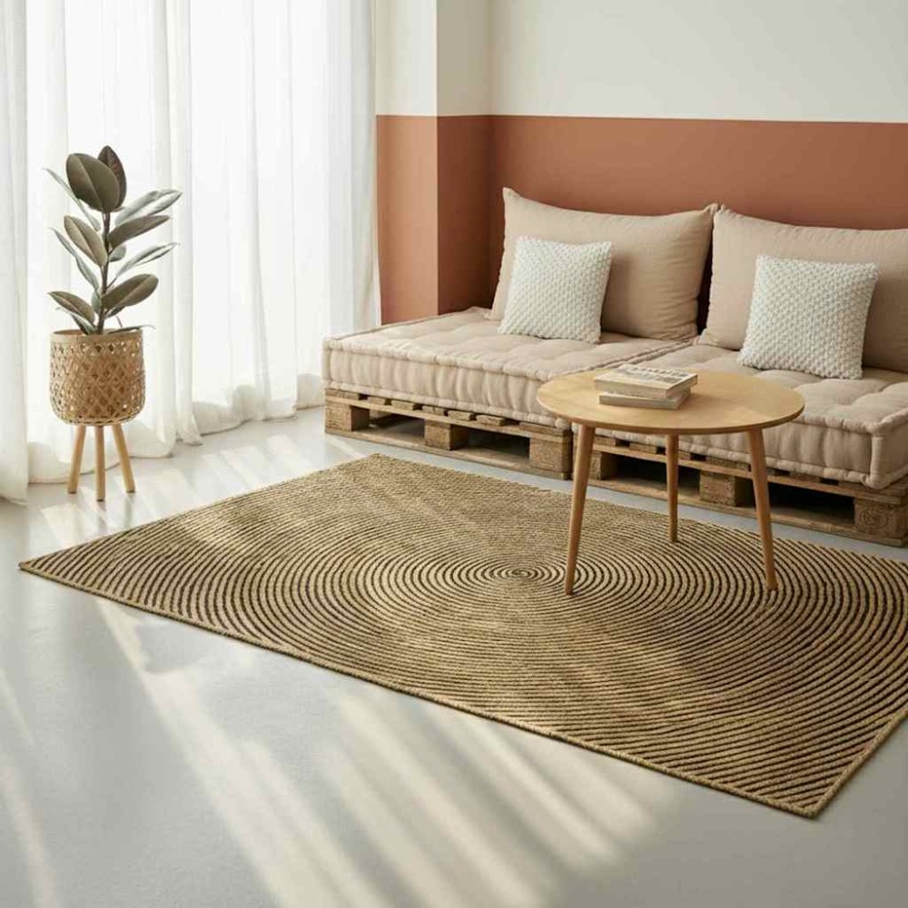 vidaXL Χαλιά χώρου Μαύρο 160 x 230 cm Γιούτα