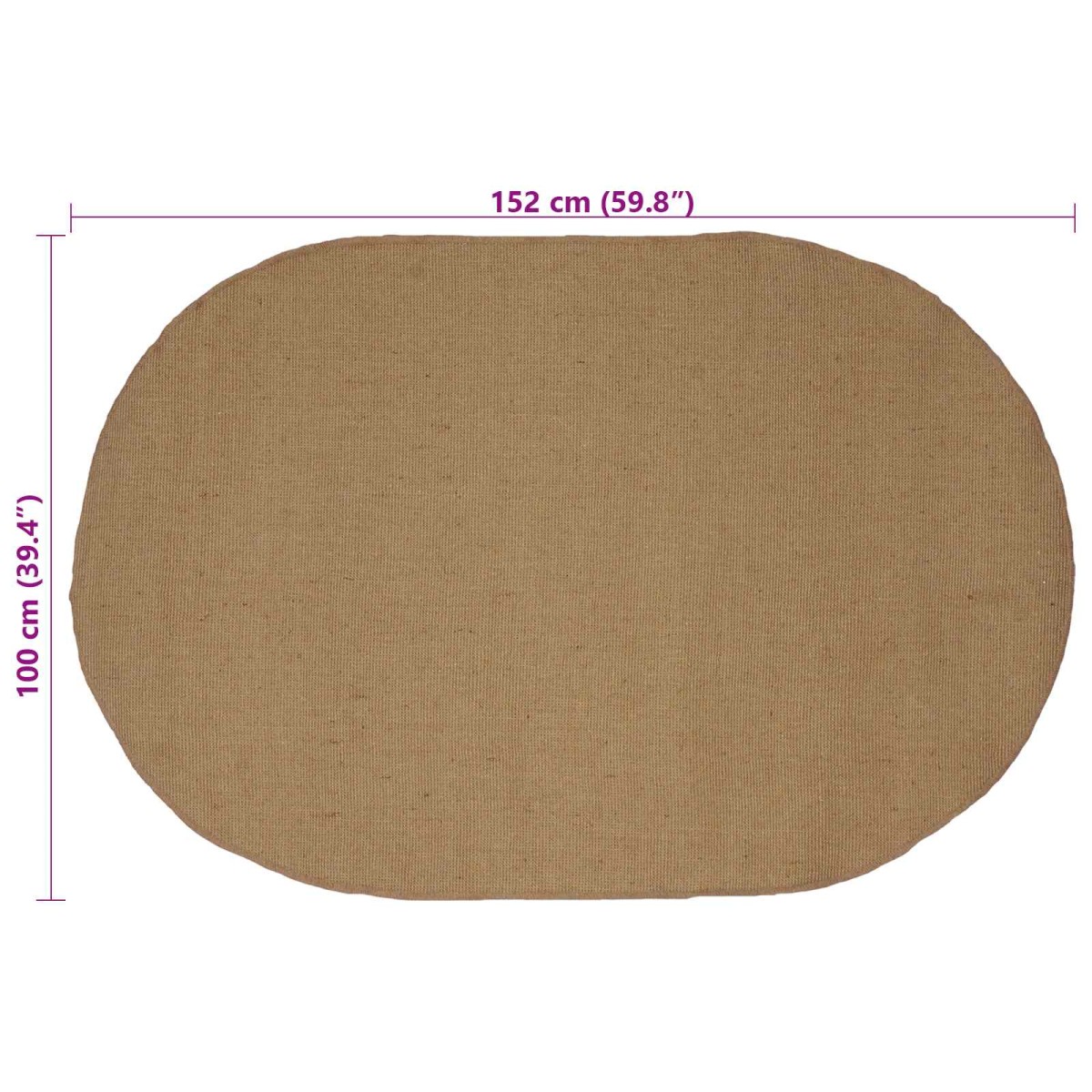 vidaXL Χαλιά χώρου Φυσικό 100 x 152 εκ. Γιούτα