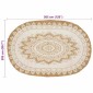 vidaXL Χαλιά χώρου Floral Φυσικό με Λευκή Εκτύπωση 205 x 305 εκ Γιούτα