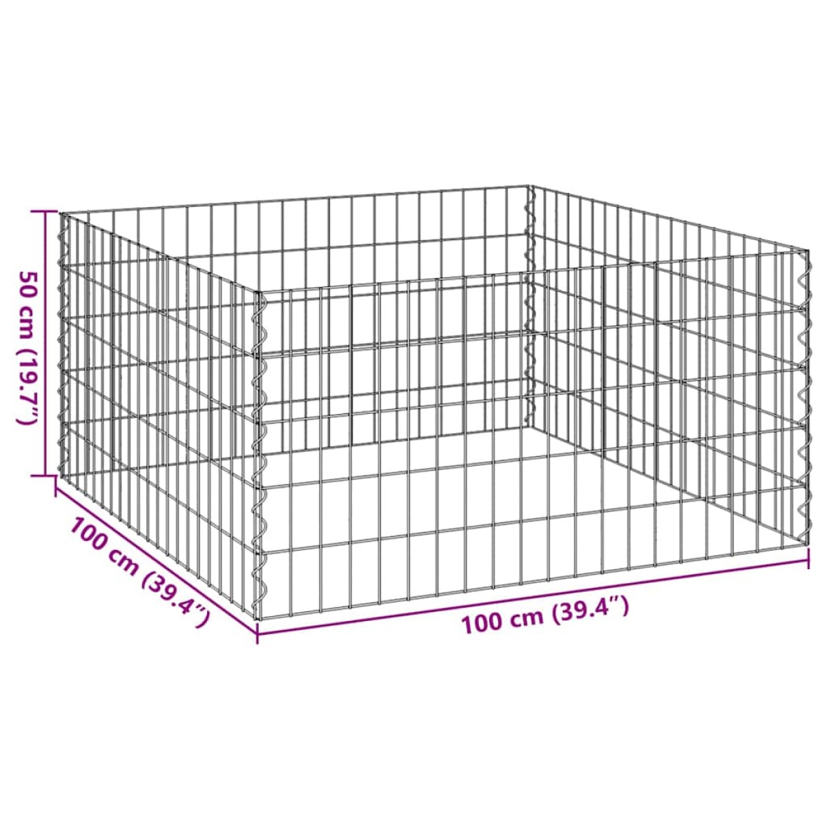 vidaXL Τετράγωνος Κομποστοποιητής 100 x 100 x 50 cm Σίδερο