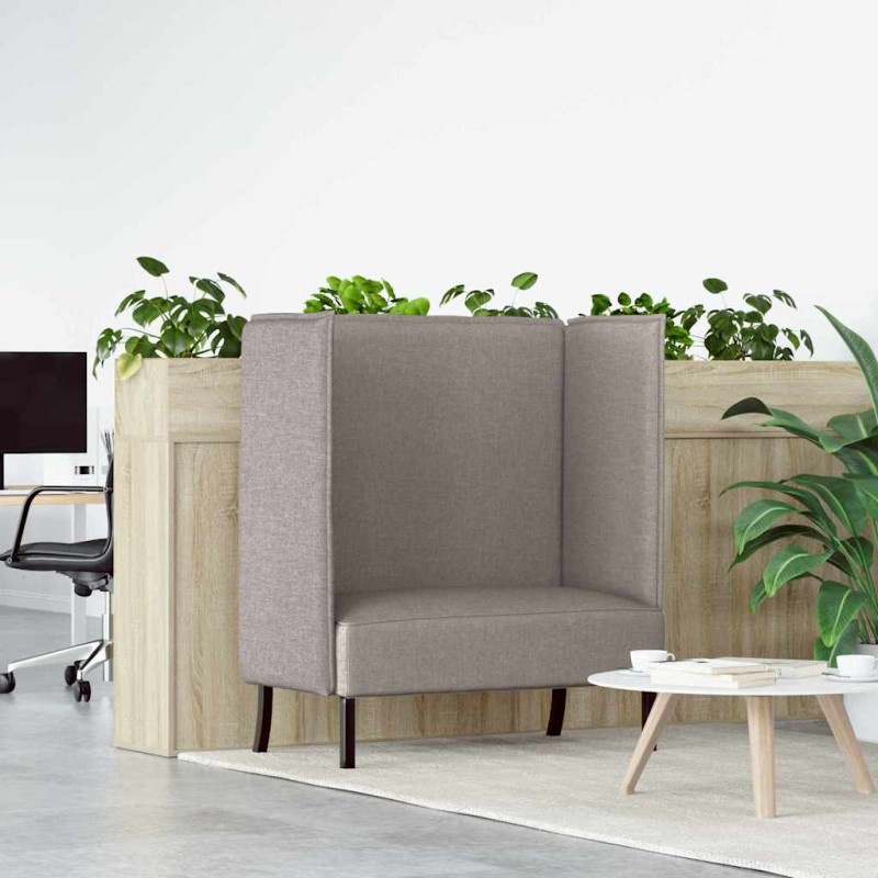 vidaXL Καναπές Υψηλής Πλάτης Taupe 109 x 56 x 121 εκ. ύφασμα