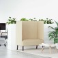 vidaXL Καναπές Υψηλής Πλάτης 101cm Κρεμ ύφασμα