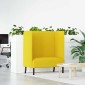 vidaXL Καναπές Υψηλής Πλάτης 101cm Ανοιχτό κίτρινο ύφασμα