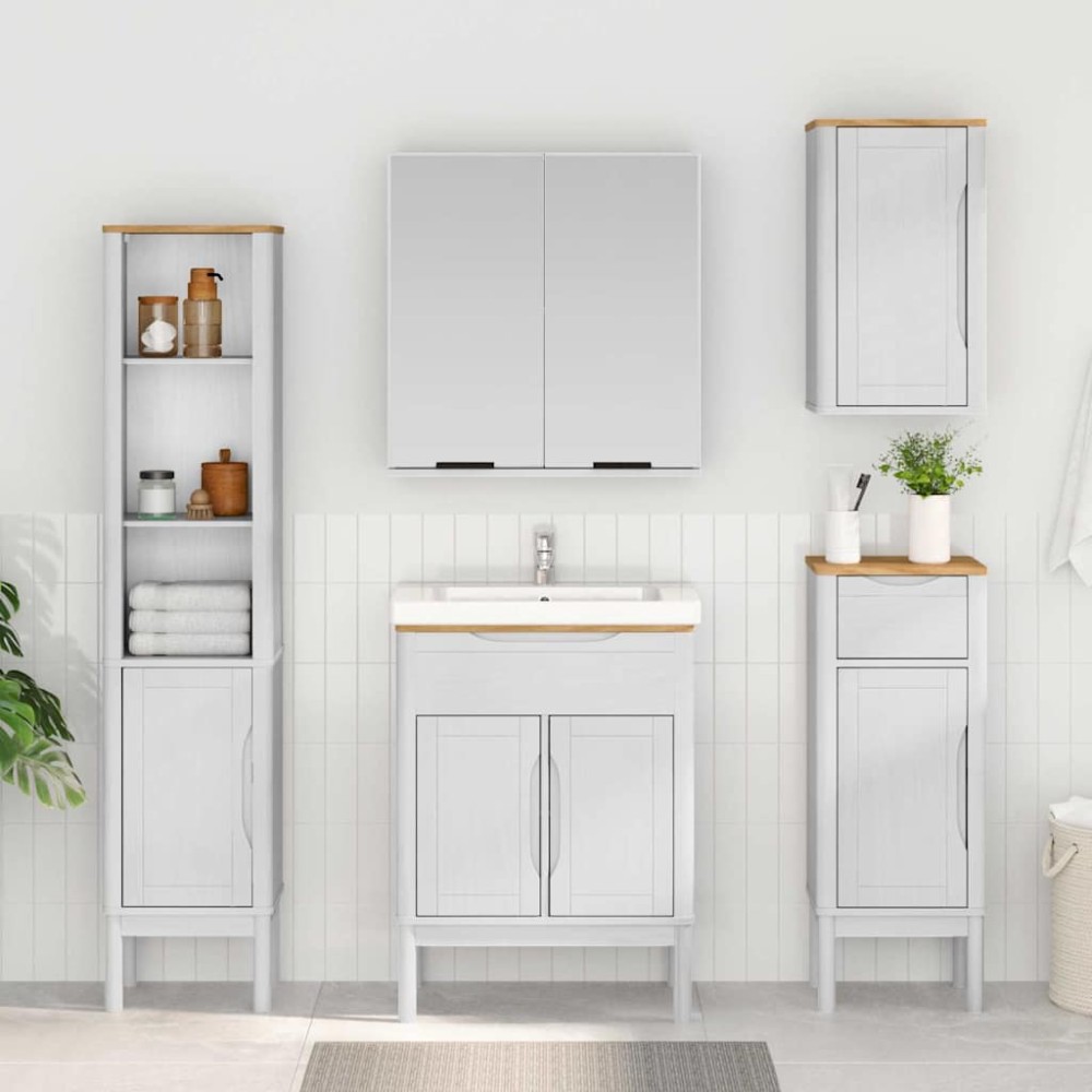 vidaXL Ντουλάπα τοίχου μπάνιου με ράφι FLORO Λευκό 35 x 30 x 60 cm