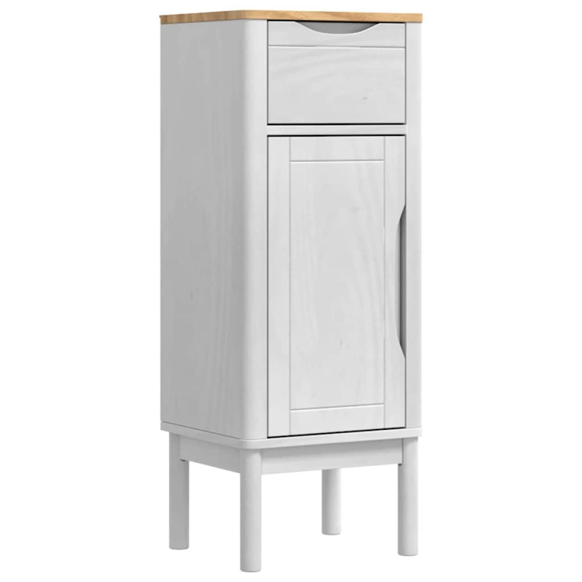 vidaXL Ντουλάπι Μπάνιου FLORO Λευκό 35 x 30 x 90 cm Στερεό ξύλο πεύκου