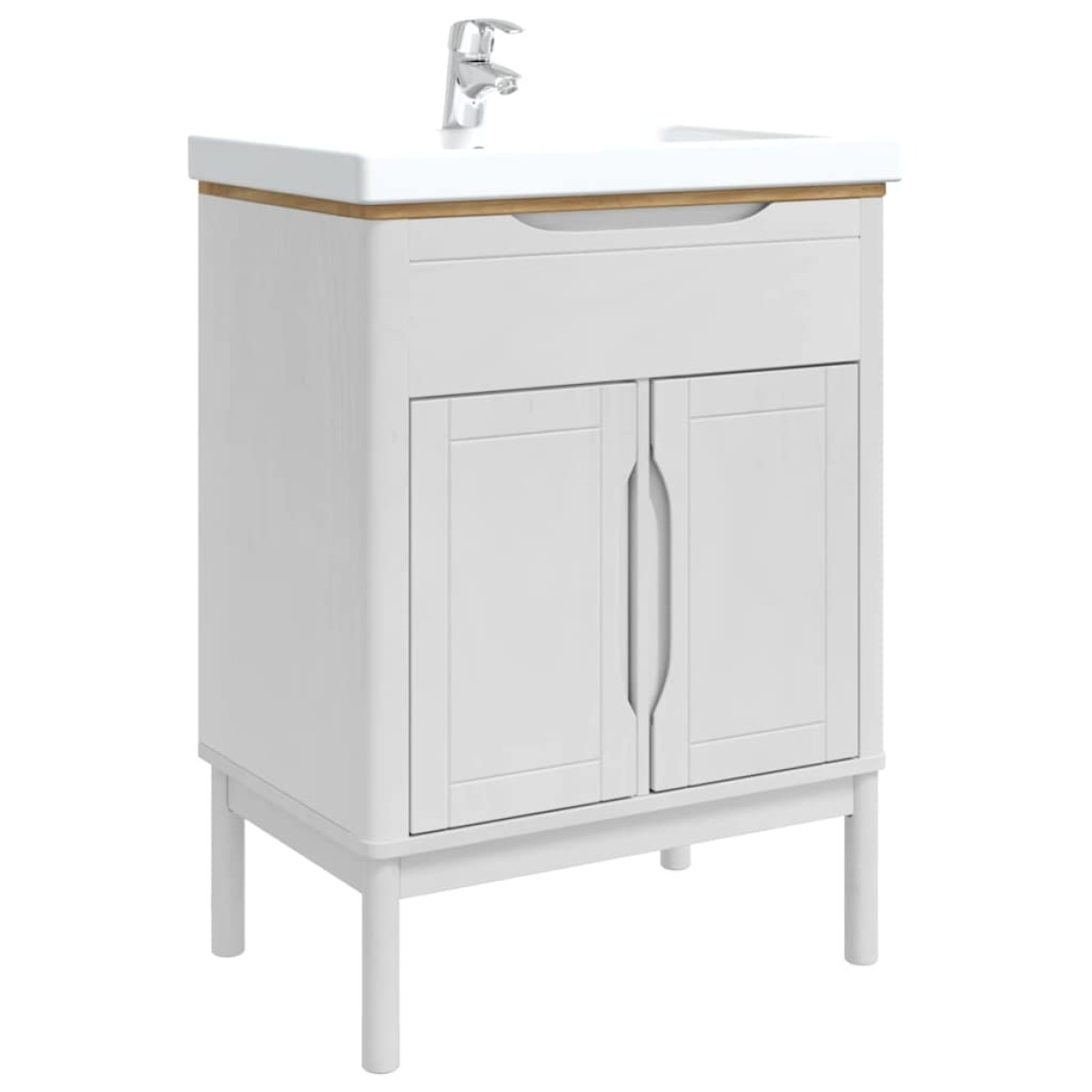 vidaXL Ντουλάπα Νιπτήρα Mπάνιου FLORO Λευκό 60 x 40 x 80 εκ