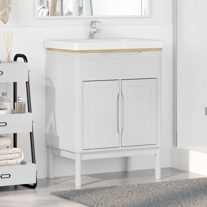 vidaXL Ντουλάπα Νιπτήρα Mπάνιου FLORO Λευκό 60 x 40 x 80 εκ