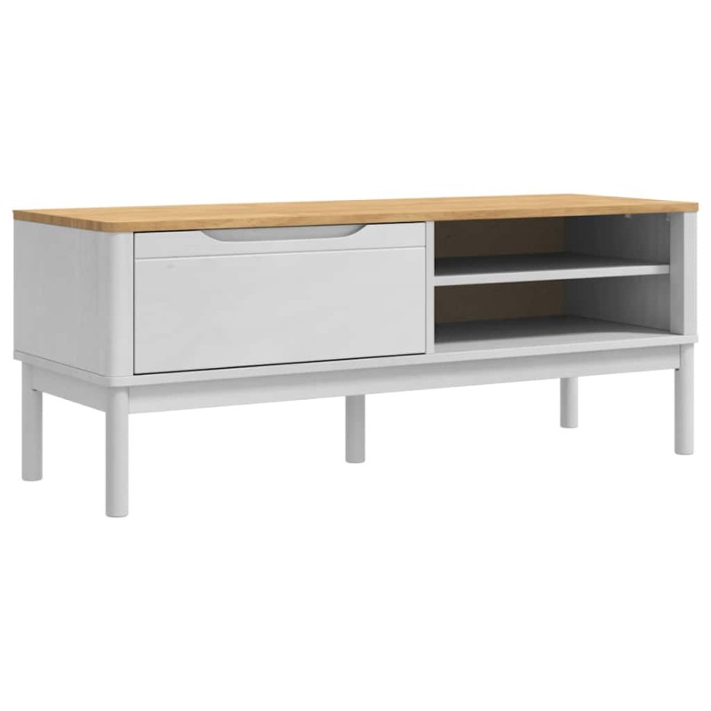 vidaXL Πάγκος Χωλ FLORO Λευκό 115 x 40 x 45 εκ Στερεό ξύλο πεύκου