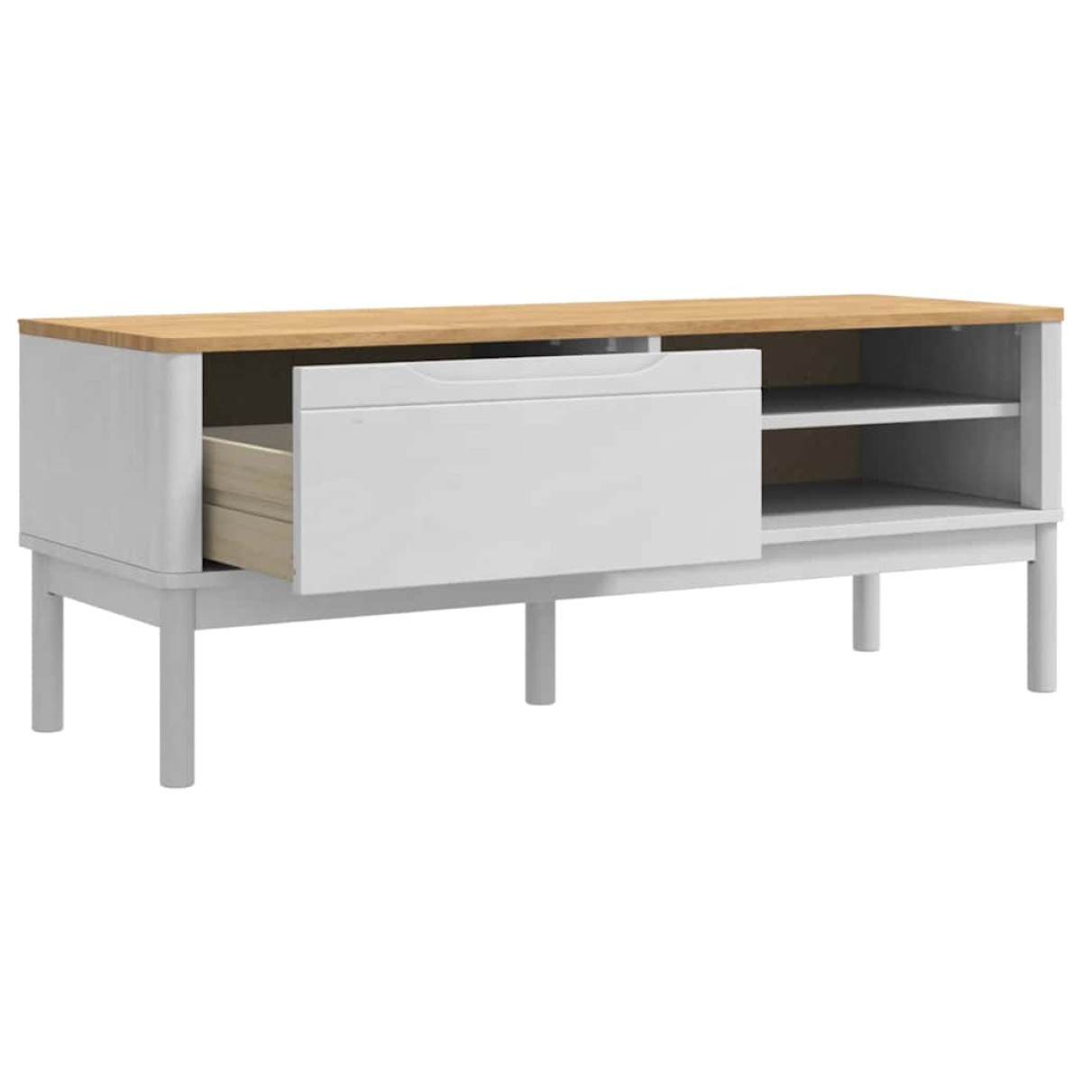 vidaXL Πάγκος Χωλ FLORO Λευκό 115 x 40 x 45 εκ Στερεό ξύλο πεύκου