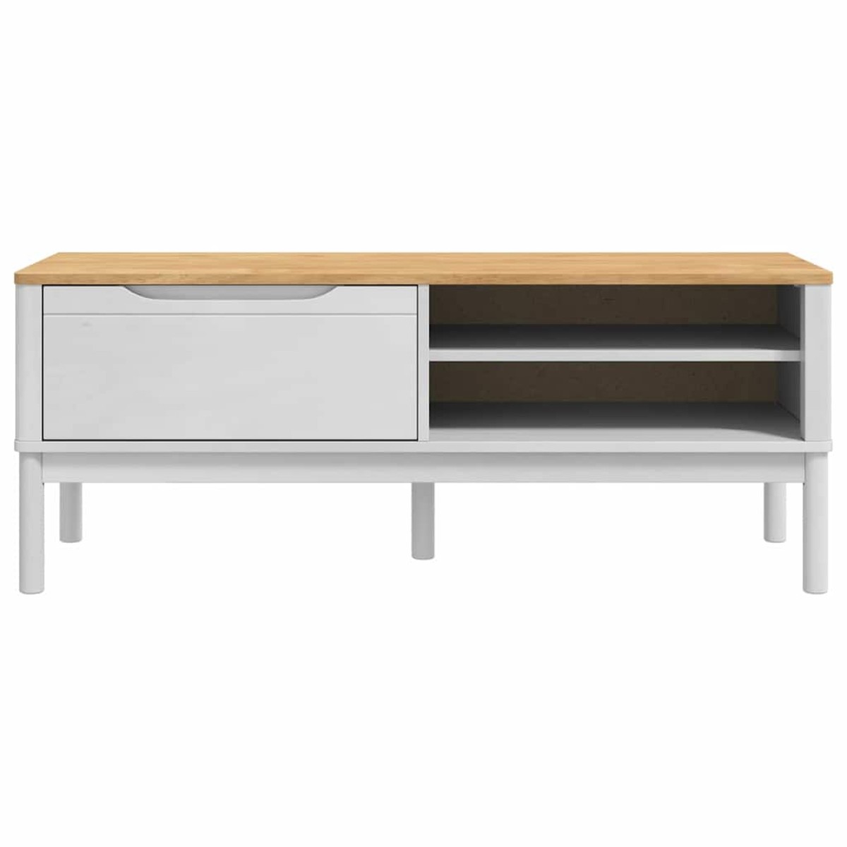 vidaXL Πάγκος Χωλ FLORO Λευκό 115 x 40 x 45 εκ Στερεό ξύλο πεύκου