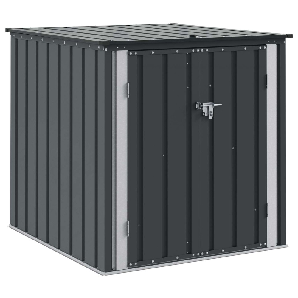 vidaXL Κουτί αποθήκευσης κήπου Μαύρο 101,5 x 107 x 100 εκ. Ατσάλι