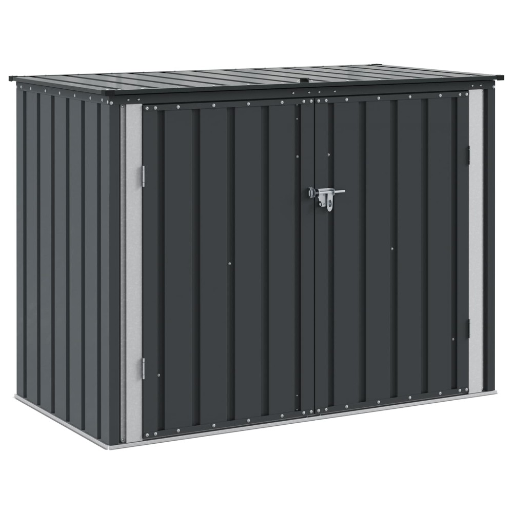vidaXL Κουτί αποθήκευσης κήπου Μαύρο 151,5 x 82 x 110,5 εκ Ατσάλι