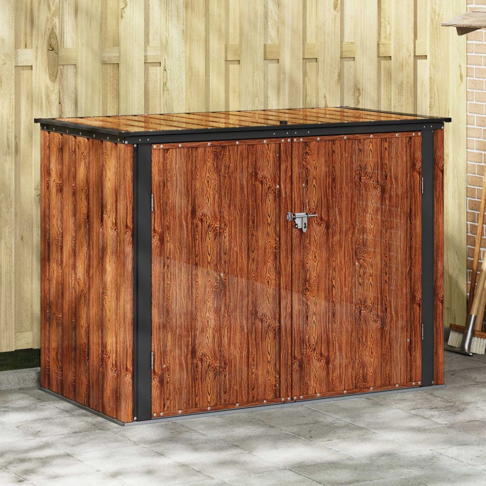 vidaXL Κουτί αποθήκευσης κήπου Καφέ 151,5 x 82 x 110,5 εκ Ατσάλι