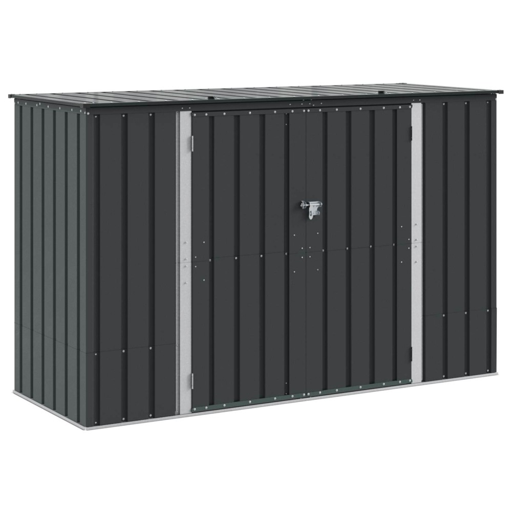 vidaXL Κουτί αποθήκευσης κήπου Μαύρο 214 x 82 x 132 εκ Ατσάλι