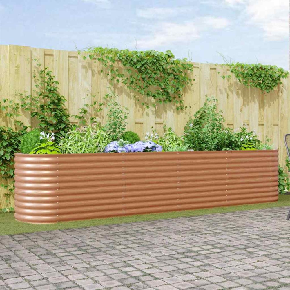 vidaXL Ανεβασμένο Κρεβάτι Καφέ 400 x 80 x 81 cm Ατσάλι