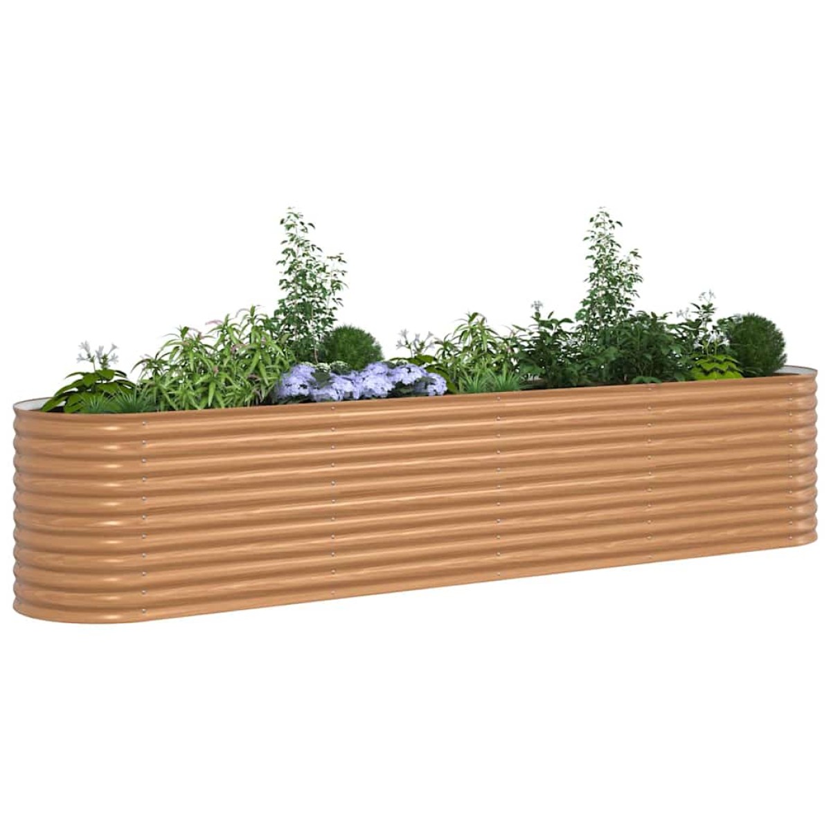 vidaXL Ανεβασμένο Κρεβάτι Καφέ 400 x 80 x 81 cm Ατσάλι