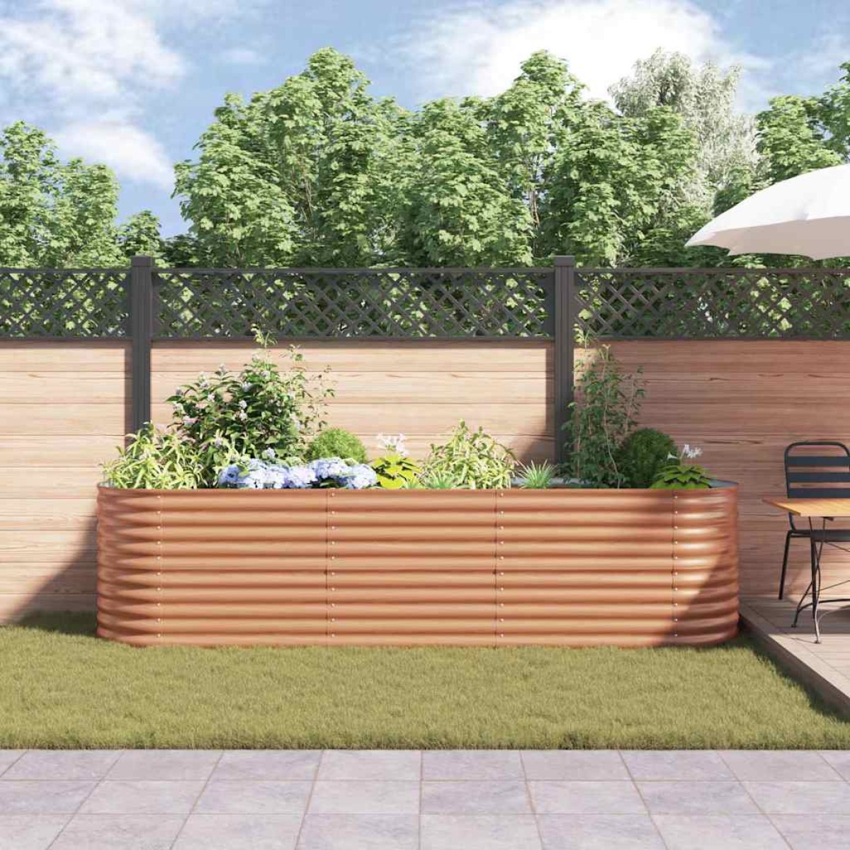 vidaXL Ανεβασμένο Κρεβάτι Καφέ 320 x 80 x 81 cm Ατσάλι