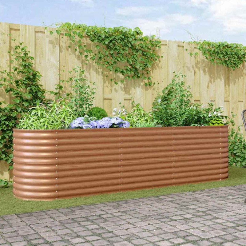 vidaXL Ανεβασμένο Κρεβάτι Καφέ 320 x 80 x 81 cm Ατσάλι