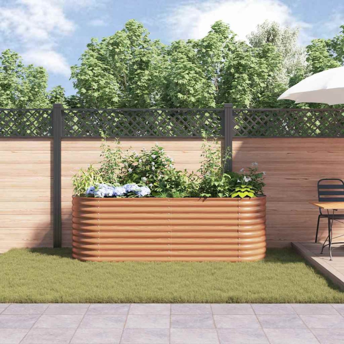 vidaXL Ανεβασμένο Κρεβάτι Καφέ 240 x 80 x 81 cm Ατσάλι
