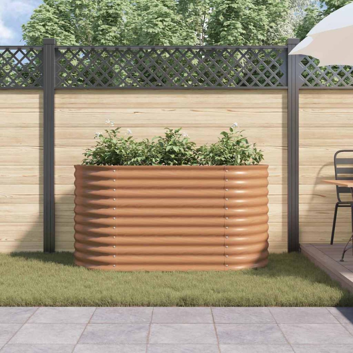 vidaXL Ανεβασμένο Κρεβάτι Καφέ 160 x 80 x 81 cm Ατσάλι