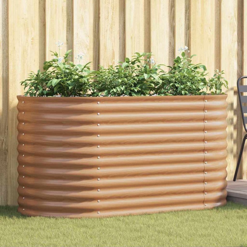 vidaXL Ανεβασμένο Κρεβάτι Καφέ 160 x 80 x 81 cm Ατσάλι