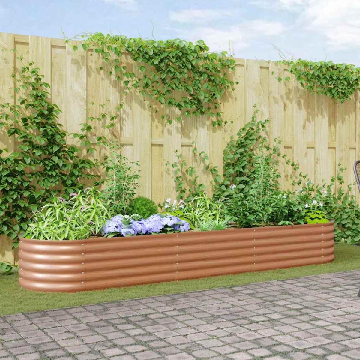 vidaXL Ανεβασμένο Κρεβάτι Καφέ 320 x 80 x 44 cm Ατσάλι