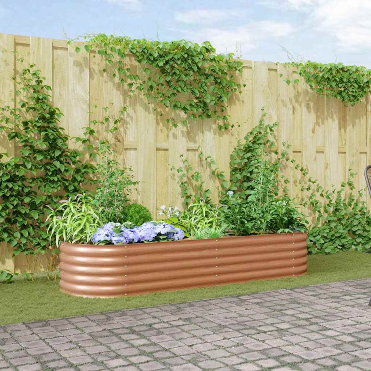 vidaXL Ανεβασμένο Κρεβάτι Καφέ 240 x 80 x 44 cm Ατσάλι