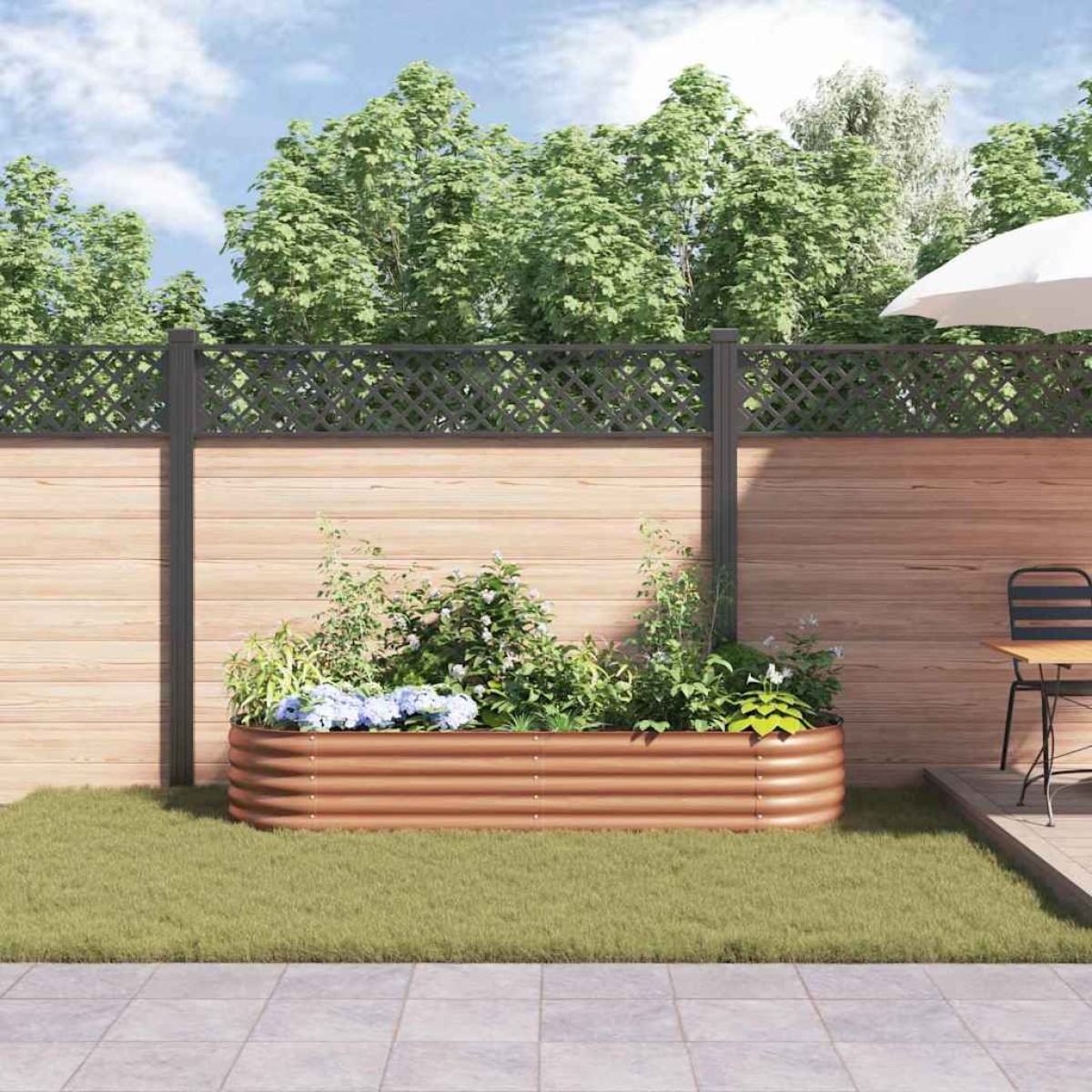 vidaXL Ανεβασμένο Κρεβάτι Καφέ 240 x 80 x 44 cm Ατσάλι
