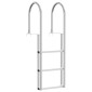 vidaXL 3-Βήμα Σκάλα για Μώλο Ασημί 45 x 11,5 x 134 εκ Αλουμίνιο