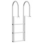 vidaXL 3-Βήμα Σκάλα για Μώλο Ασημί 45 x 11,5 x 134 εκ Αλουμίνιο