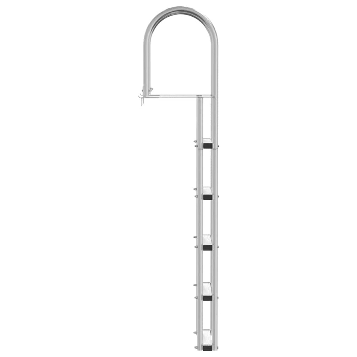 vidaXL Σκάλα Ντεκ 5 Σκαλοπατιών Ασημί 45 ×11,5 ×190 εκ Αλουμίνιο