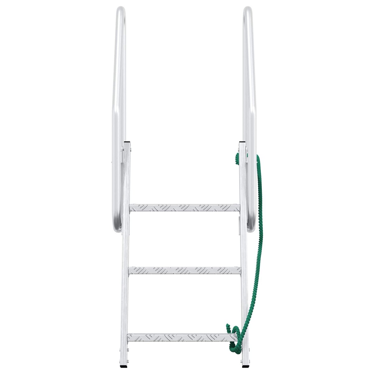 vidaXL 3-Βήμα Σκάλα για Μώλο Ασημί 58 x 77 x 144 εκ Αλουμίνιο