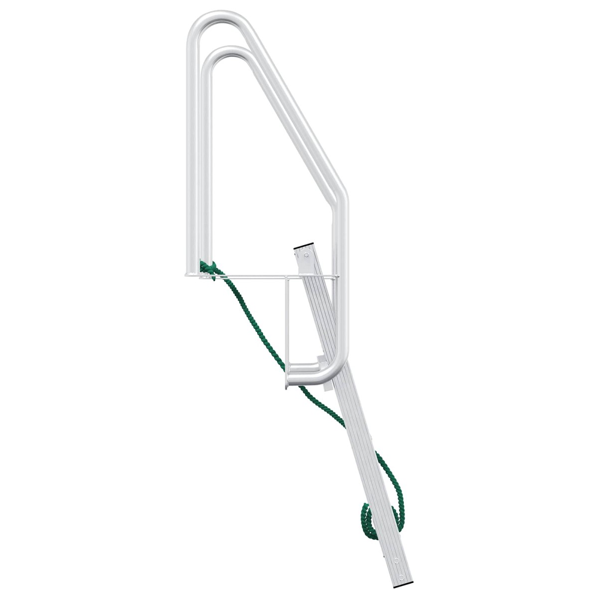 vidaXL 3-Βήμα Σκάλα για Μώλο Ασημί 58 x 77 x 144 εκ Αλουμίνιο