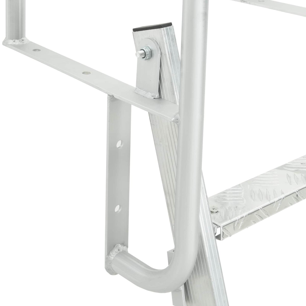 vidaXL 3-Βήμα Σκάλα για Μώλο Ασημί 58 x 77 x 144 εκ Αλουμίνιο