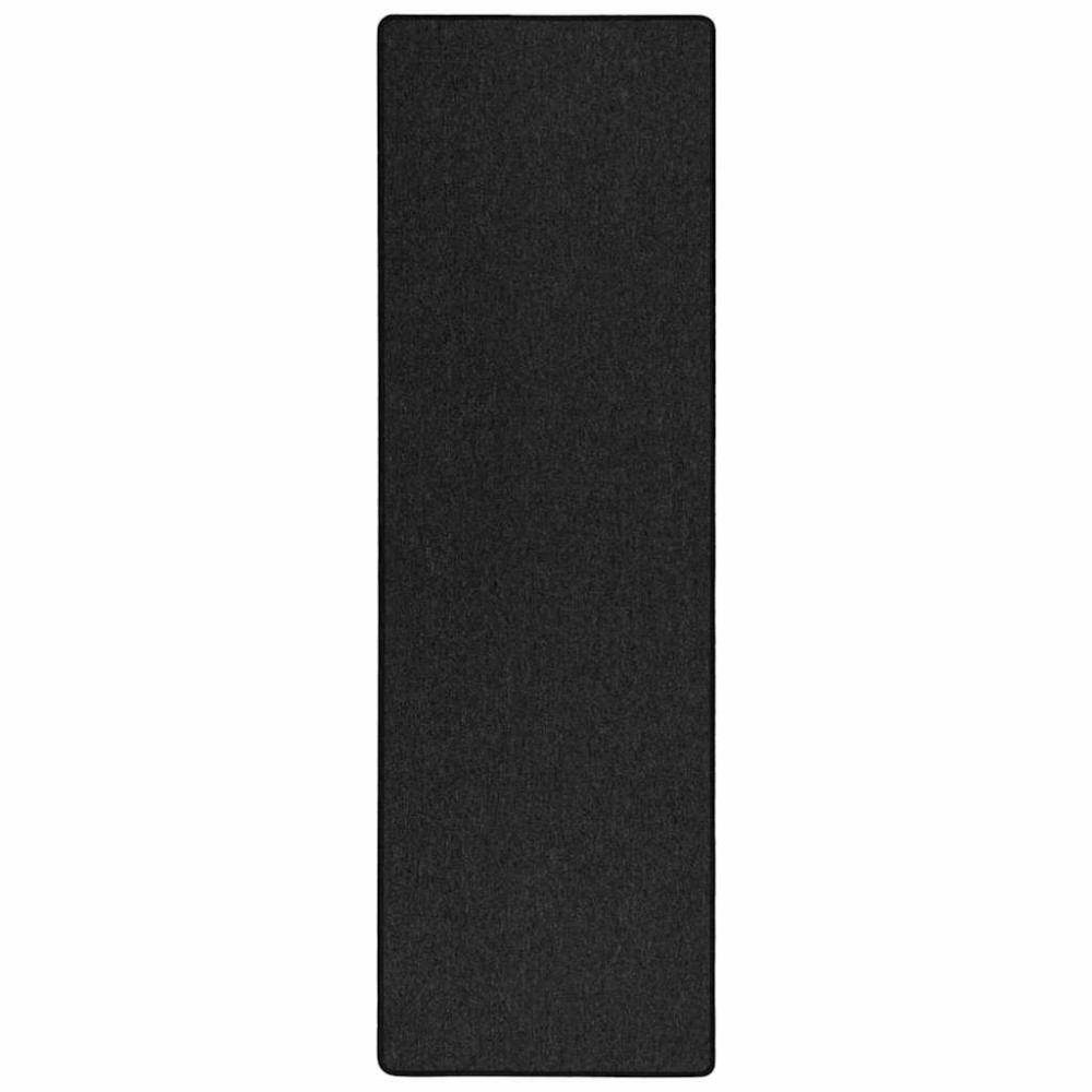vidaXL Δερμάτινο Χαλί Ανθρακί 80 x 500 cm 100% Πολυπροπυλένιο