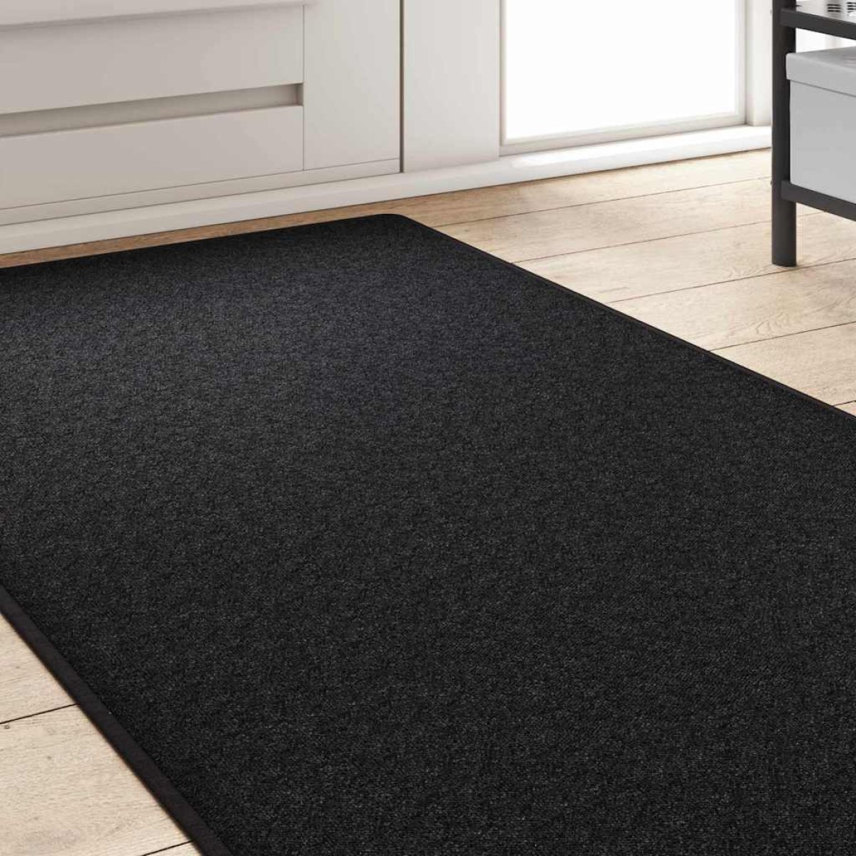 vidaXL Δερμάτινο Χαλί Ανθρακί 80 x 500 cm 100% Πολυπροπυλένιο