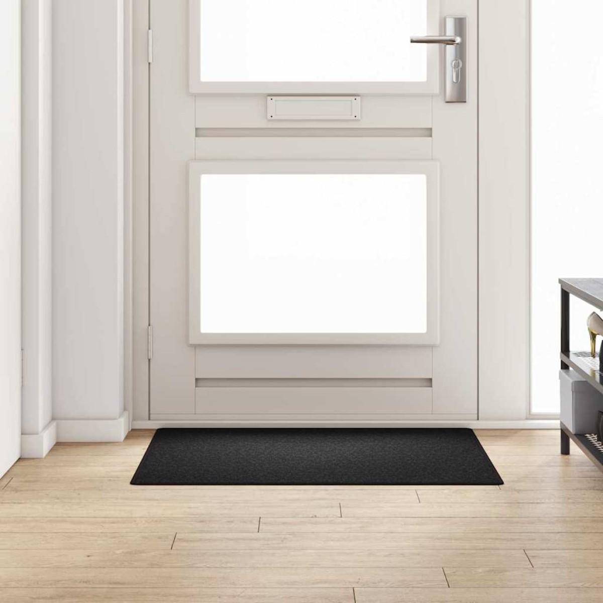 vidaXL Δερμάτινο Χαλί Ανθρακί 100 x 100 cm 100% Πολυπροπυλένιο