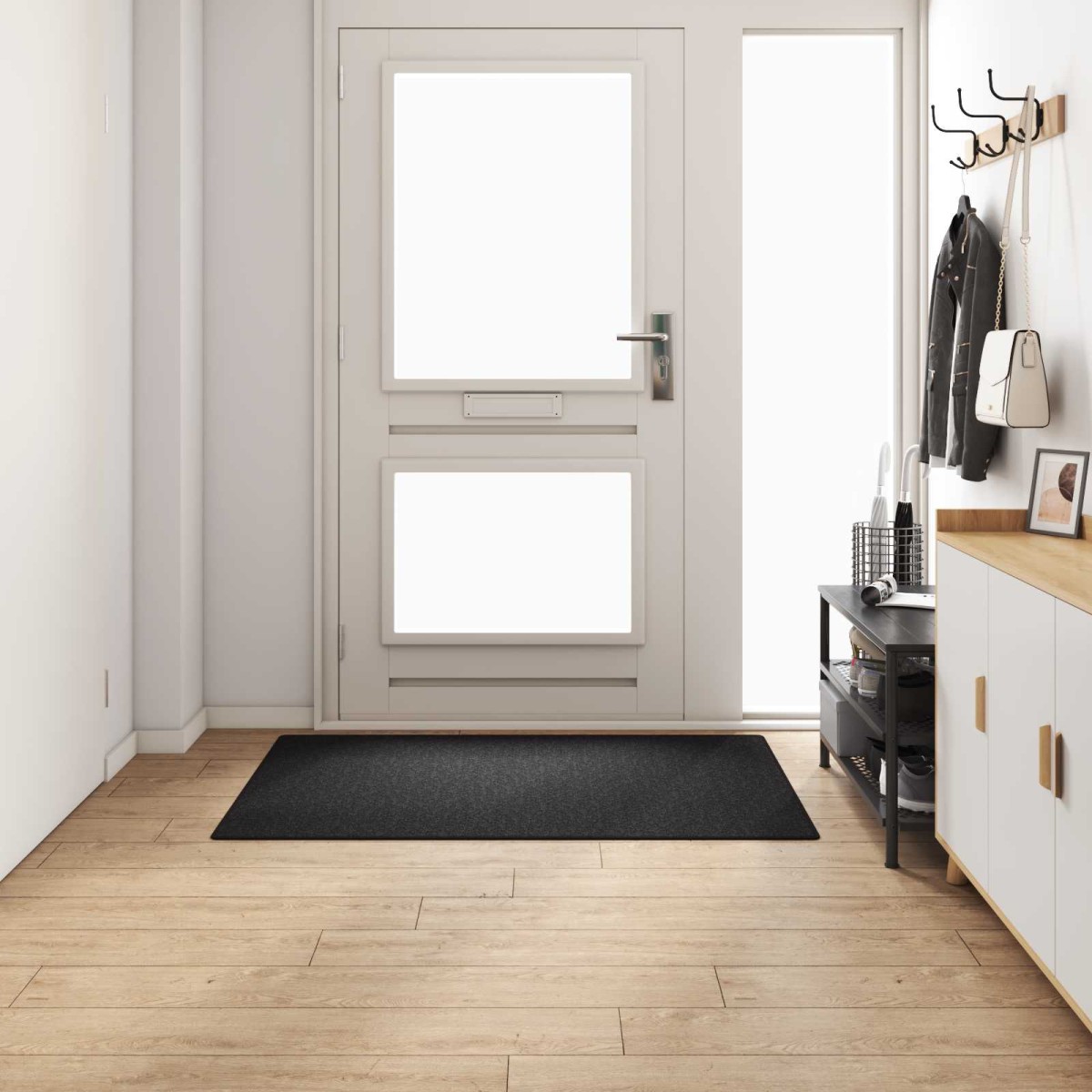 vidaXL Δερμάτινο Χαλί Ανθρακί 100 x 150 cm 100% Πολυπροπυλένιο