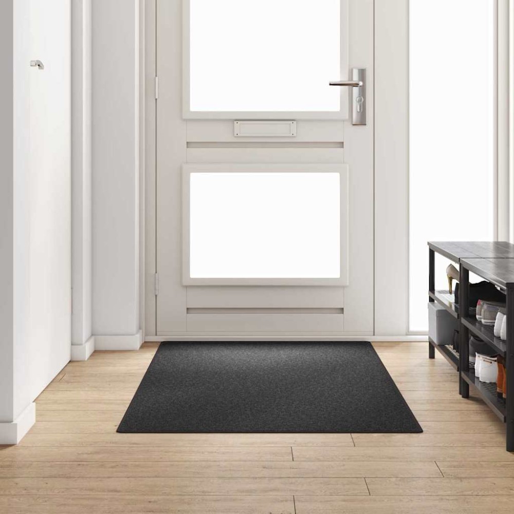 vidaXL Δερμάτινο Χαλί Σκούρο Γκρι 100 x 200 cm 100% Πολυπροπυλένιο