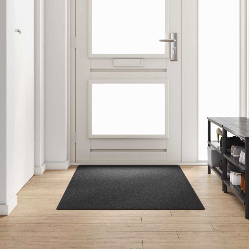 vidaXL Δερμάτινο Χαλί Σκούρο Γκρι 100 x 200 cm 100% Πολυπροπυλένιο