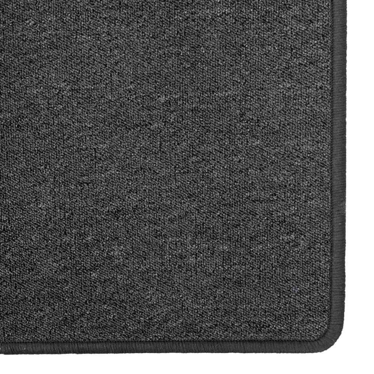 vidaXL Δερμάτινο Χαλί Σκούρο Γκρι 100 x 250 cm 100% Πολυπροπυλένιο