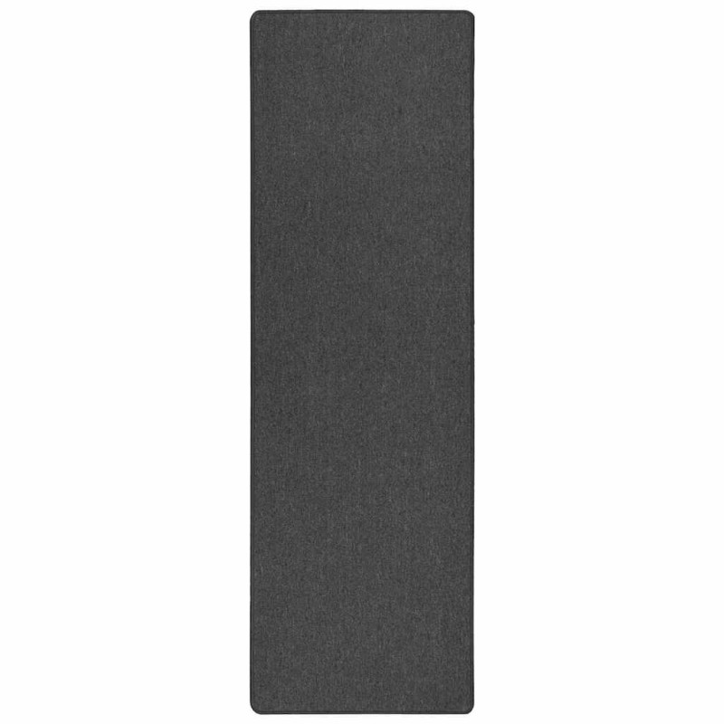 vidaXL Δερμάτινο Χαλί Σκούρο Γκρι 100 x 300 cm 100% Πολυπροπυλένιο