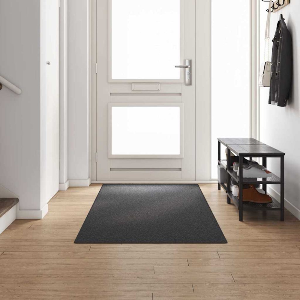vidaXL Δερμάτινο Χαλί Σκούρο Γκρι 100 x 300 cm 100% Πολυπροπυλένιο