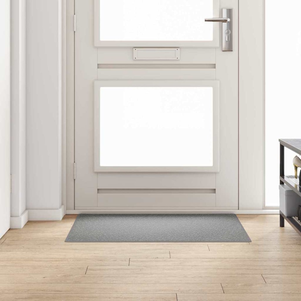 vidaXL Δερμάτινο Χαλί Ανοιχτό γκρι 100 x 100 cm 100% Πολυπροπυλένιο