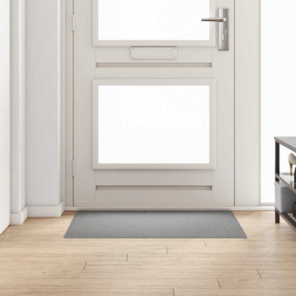 vidaXL Δερμάτινο Χαλί Ανοιχτό γκρι 100 x 100 cm 100% Πολυπροπυλένιο