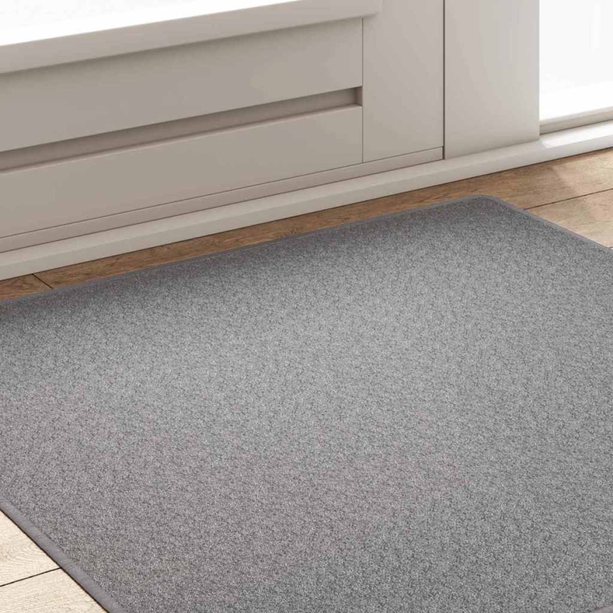 vidaXL Δερμάτινο Χαλί Ανοιχτό γκρι 100 x 100 cm 100% Πολυπροπυλένιο